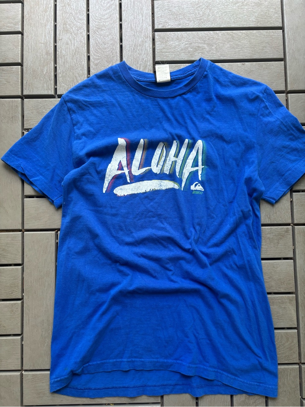 Quiksilver Blue Aloha Graphic Tee